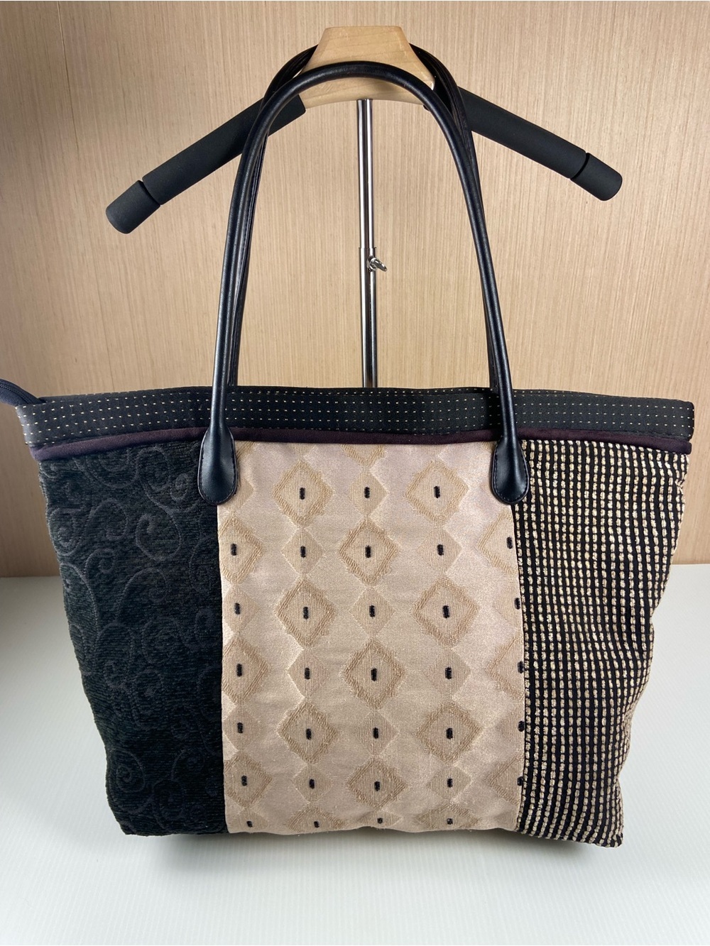 Isabella’s Journey Tapestry Tote Bag Boho Patchwork Zip Top Large